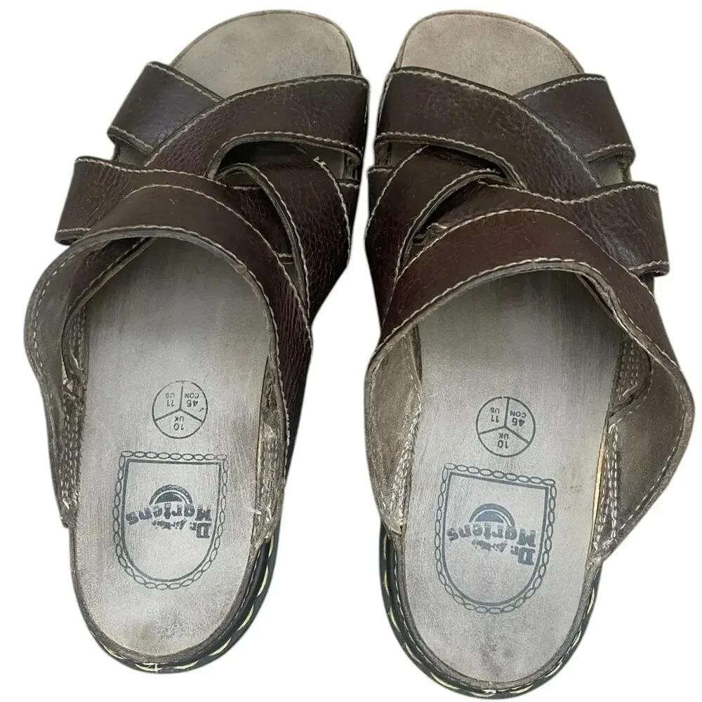 VTG Y2K Dr. Martens Mens Leather Chunky Sandals Slides US 11 Made in England